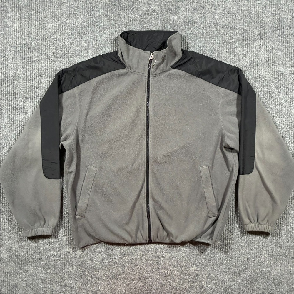 Weatherproof Mens Jacket Size L Gray Black Full Zip Protective Fleece Outdoor